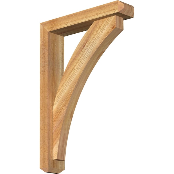 Ekena Millwork Thorton Craftsman Rough Sawn Bracket w/ Offset Brace, Western Red Cedar, 4"W x 18"D x 26"H BKT0402X18X26THR04RWR - main
